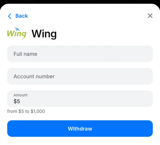 ការដកប្រាក់តាម Wing នៅ 1win
